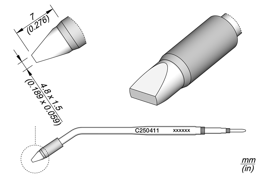 C250411 - Chisel Cartridge 4.8 x 1.5